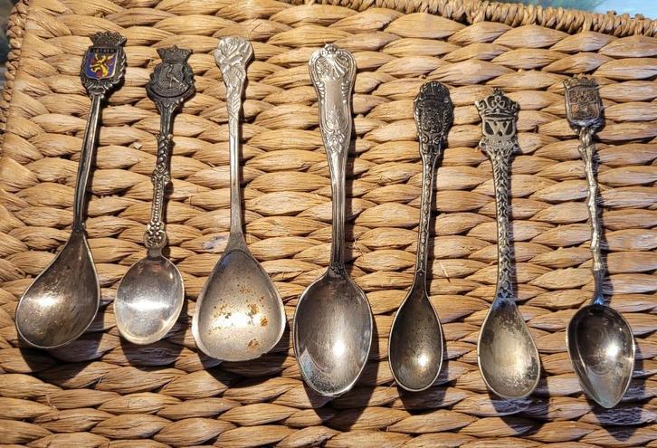 Collectie klassieke lepeltjes (21). O.a. verzilverd., Antiek en Kunst, Curiosa en Brocante, Ophalen of Verzenden