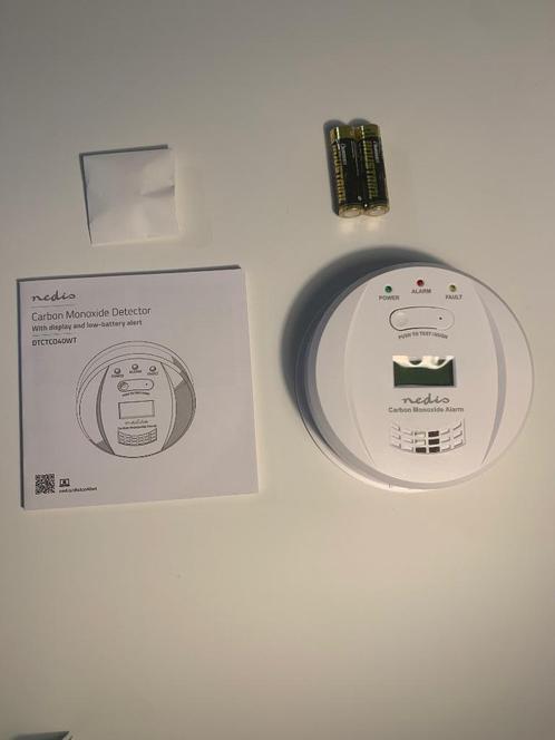 Koolmonoxidemelder Nedis(10 jaar sensor, 5 jaar batterij), Doe-het-zelf en Verbouw, Alarmsystemen, Nieuw, Detector, Sensor of Melder