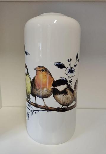 Cilinder vaas bosvogels of vlinders - Delfts Blauw beschikbaar voor biedingen