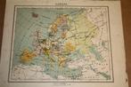 Antieke kaart - Europa staatkundig - Circa 1920, Boeken, Atlassen en Landkaarten, Gelezen, Landkaart, 1800 tot 2000, Europa Overig