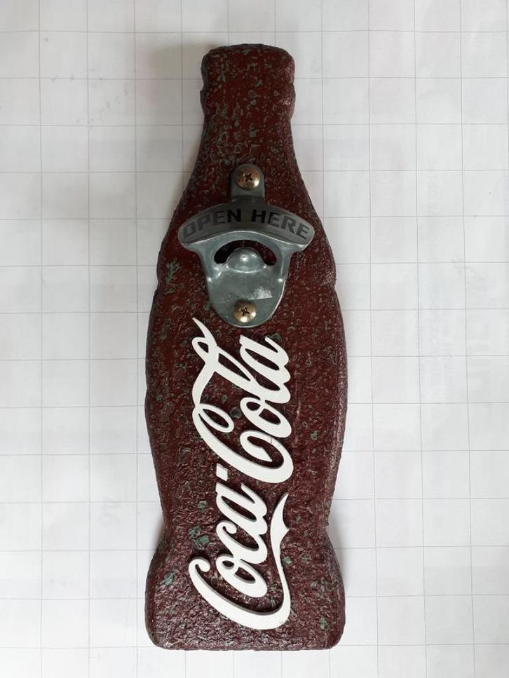 Coca-Cola Wandbord Fles met wandflesopener, Verzamelen, Merken en Reclamevoorwerpen, Zo goed als nieuw, Reclamebord, Ophalen of Verzenden