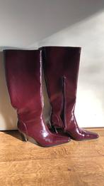 Prachtige bordeaux rode laarzen - maat 41, Ophalen, Zo goed als nieuw, Rood, Hoge laarzen
