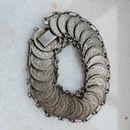 Zilveren armband dubbeltjes, Sieraden, Tassen en Uiterlijk, Broches, Ophalen of Verzenden, Zo goed als nieuw, Zilver, Zilver