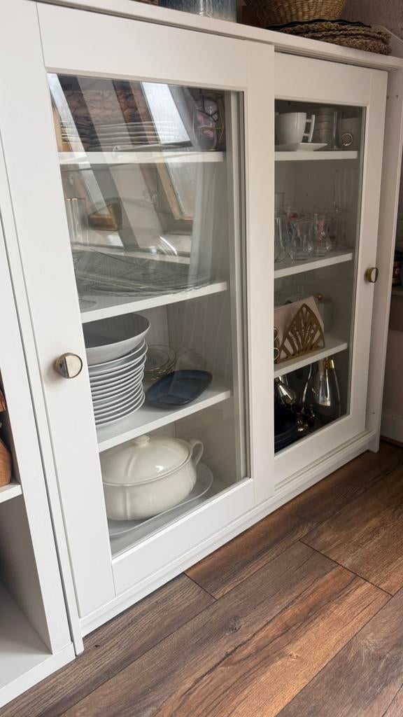 Hauga ikea glass door cabinet, Huis en Inrichting, Kasten | Buffetkasten, Ophalen, 50 tot 100 cm, Zo goed als nieuw, Minder dan 100 cm