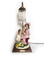 Tafellamp / schemerlamp met barok man vrouw beeld antiek,, Ophalen of Verzenden, Zo goed als nieuw, Overige materialen, Minder dan 50 cm