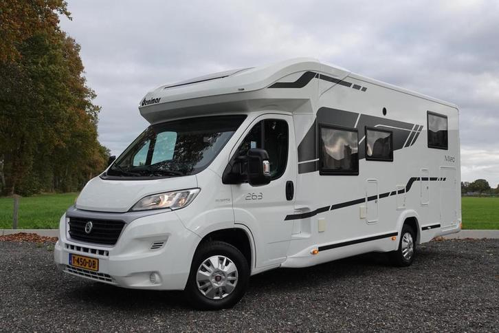 Benimar Mileo 263 5-PERS. DAKAIRCO FIETSENDRAGER HEFBED 2019, Caravans en Kamperen, Campers, Bedrijf, tot en met 5, Half-integraal