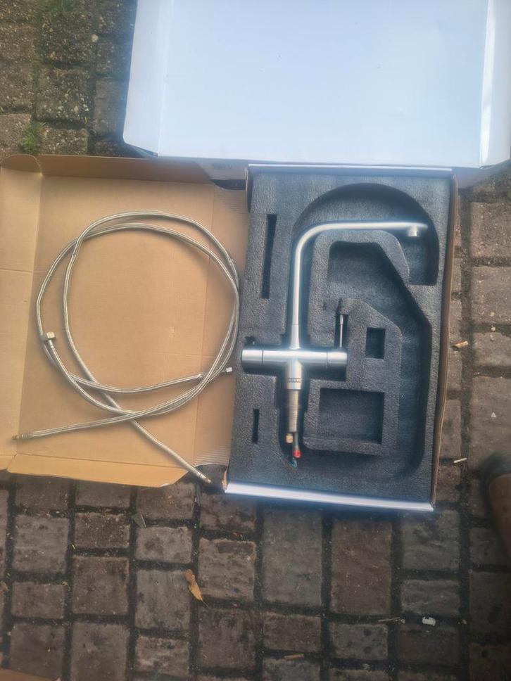 Franke Kokend Water Kraan - zilver chroom, Doe-het-zelf en Verbouw, Sanitair, Zo goed als nieuw, Kraan, Chroom, Rvs, Ophalen of Verzenden