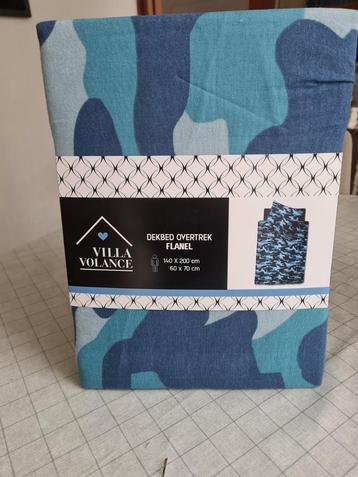 Nieuw Flanellen Dekbedovertrek - Blauw Camouflage beschikbaar voor biedingen
