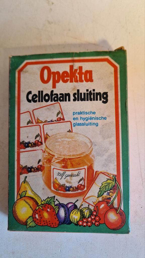 Opekta Cellofaan sluiting - Vintage verpakking, Verzamelen, Overige Verzamelen, Zo goed als nieuw, Ophalen of Verzenden