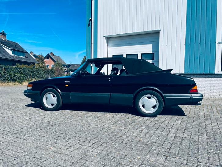 Saab 900 2.0 16 S Cabrio U9 1991 Zwart, Auto's, Saab, Bedrijf, Saab 900, Airconditioning, Centrale vergrendeling, Elektrische buitenspiegels