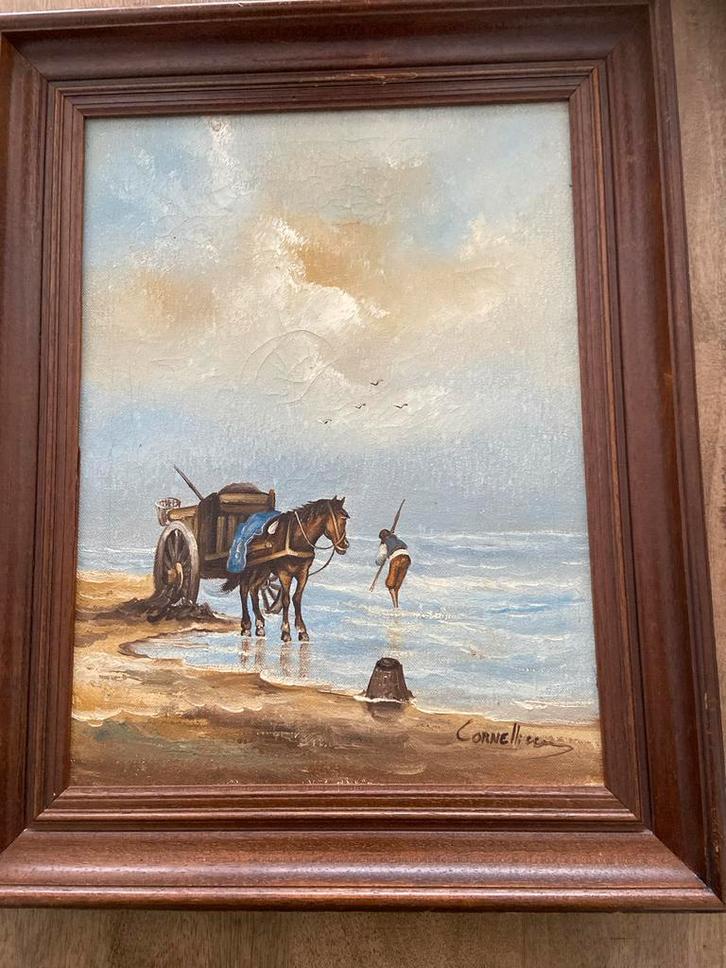 Schilderij  Strandtafereel Cornelissen, Antiek en Kunst, Kunst | Schilderijen | Klassiek, Ophalen