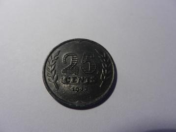 25 cent 1943  schaars   mooi muntje oordeel zelf  beschikbaar voor biedingen