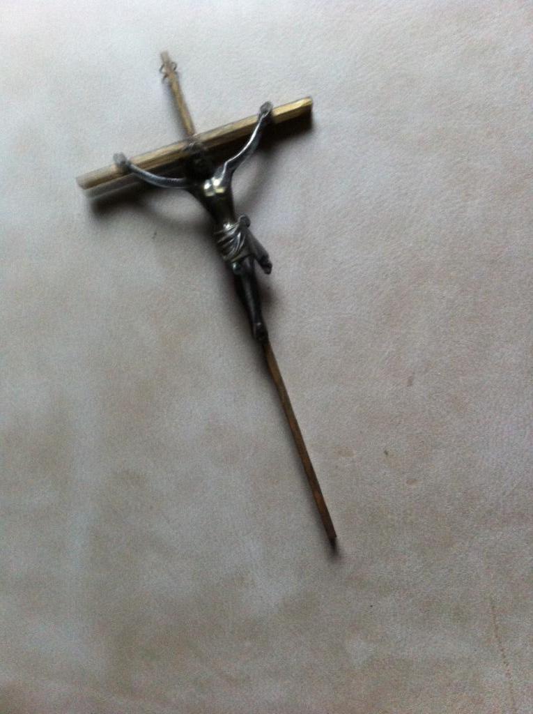 Kruis messing en Brons L 25 cm Br 12 cm, Antiek en Kunst, Antiek | Koper en Brons, Ophalen of Verzenden, Brons