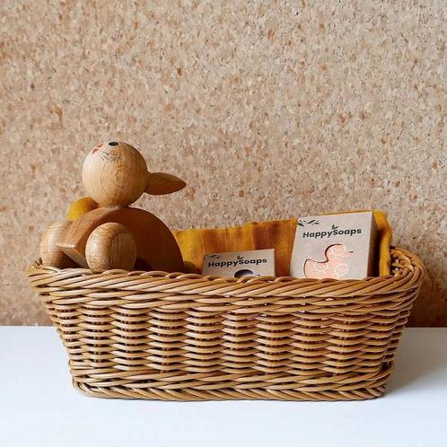 Vintage mandje, Huis en Inrichting, Woonaccessoires | Schalen en Manden, Zo goed als nieuw, Mand, Rechthoekig, Riet, Ophalen of Verzenden