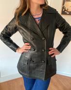 Vintage leren jas maat S/M, Kleding | Dames, Jassen | Winter, Ophalen of Verzenden, Gedragen, Maat 36 (S), Zwart