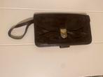 Vintage Lederen Clutch Tasje Bruin, Ophalen of Verzenden, Gebruikt, Bruin, Avondtasje
