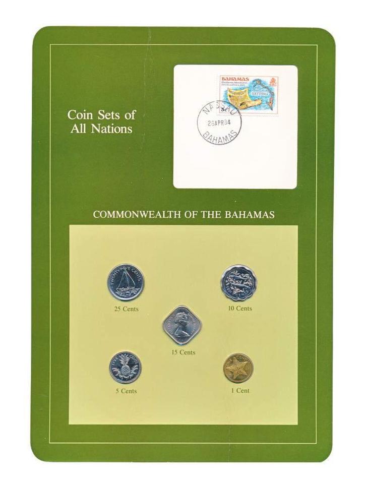 Bahamas Muntset Cents Coin Sets of All Nations (groen), Postzegels en Munten, Munten | Amerika, Setje, Noord-Amerika, Ophalen of Verzenden