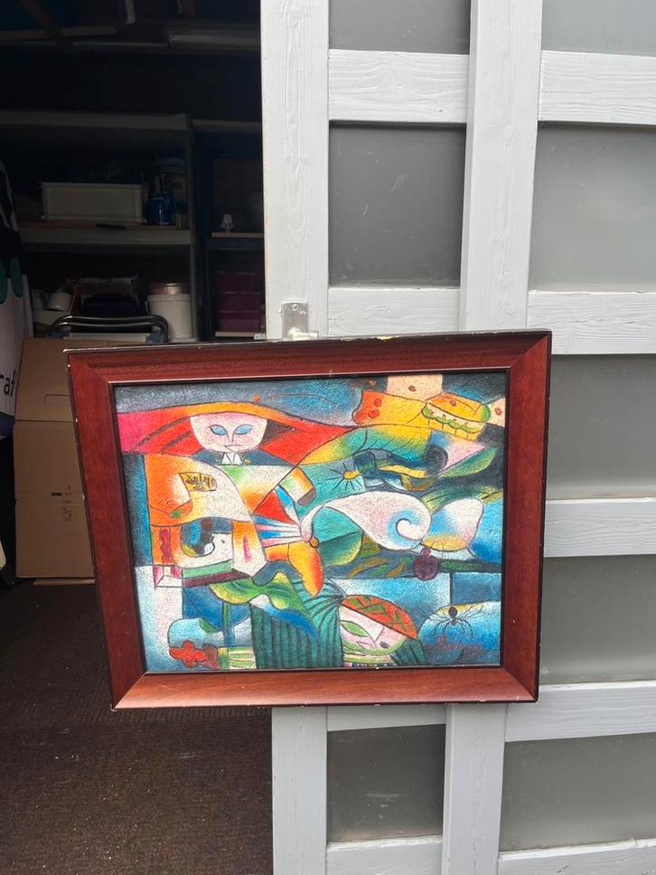 Schilderij B long, Antiek en Kunst, Kunst | Schilderijen | Klassiek, Ophalen of Verzenden