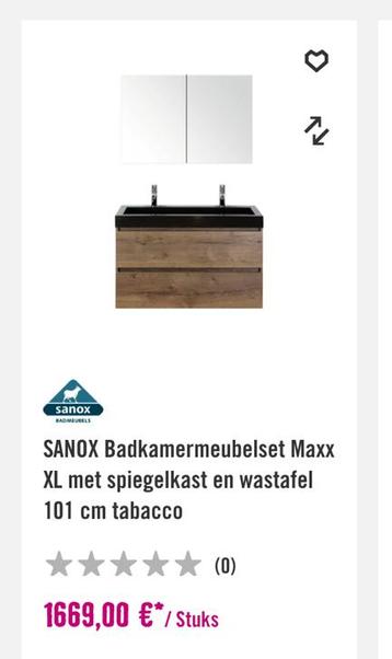 Spiegelkast voor badkamer 1m /// Hornbach - Maxx XL - Sanox beschikbaar voor biedingen