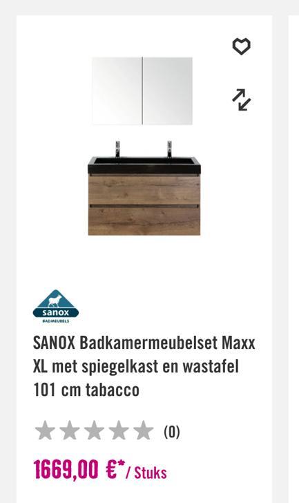 Spiegelkast voor badkamer 1m /// Hornbach - Maxx XL - Sanox, Huis en Inrichting, Badkamer | Badkamermeubels, Nieuw, Spiegelkast