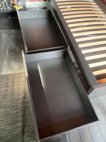 MALM Bedframe, hoog, met 2 bedlades, zwartbruin, + Matrass - afbeelding 5