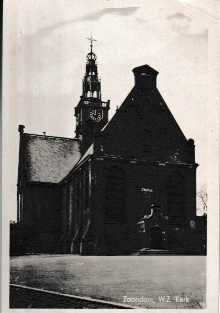 ZAANDAM - W.Z. KERK, Verzamelen, Ansichtkaarten | Nederland, Ongelopen, Noord-Holland, Ophalen of Verzenden
