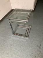 Mimiset chroom met glas, Minder dan 55 cm, Vierkant, Jaren 70, Ophalen