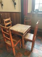 4 sets: Antieke Kasteel Tafel met 4 Stoelen, Huis en Inrichting, Tafels | Eettafels, Ophalen, Gebruikt, 50 tot 100 cm, Vier personen