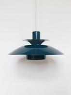 Vintage hanglamp Deens design petrol blauw schalenlamp retro, Vintage retro midcentury deens design, Onbekend, Ophalen of Verzenden