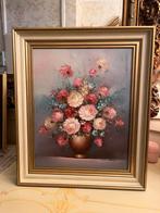 Olieverf bloemen schilderij, Ophalen of Verzenden