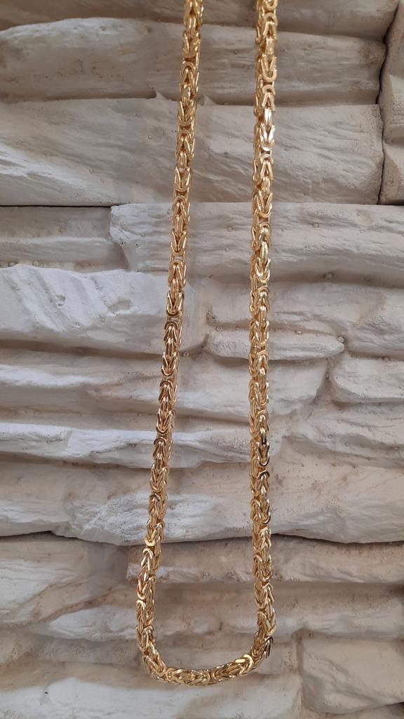 gouden Koningsketting 14kt, Sieraden, Tassen en Uiterlijk, Kettingen, Nieuw, Goud, Goud, Ophalen of Verzenden