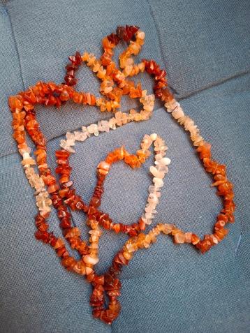 Mooie lange vintage ketting van carneool agaat beschikbaar voor biedingen