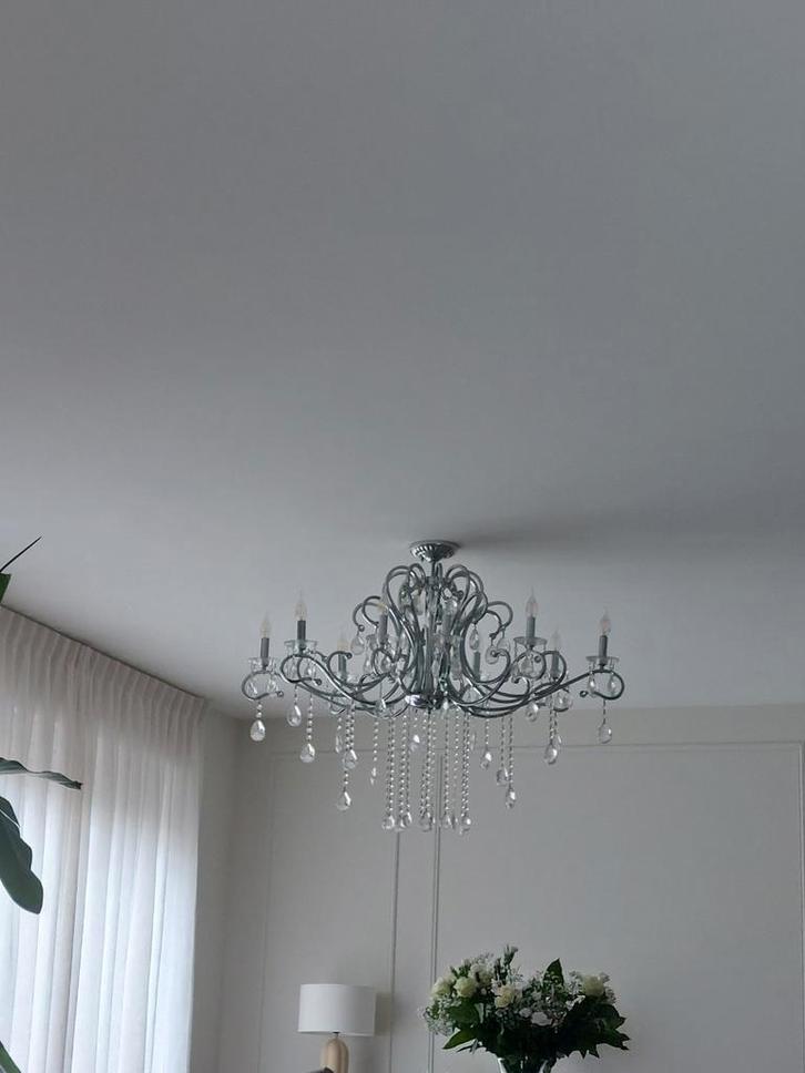 Kroonluchter, Huis en Inrichting, Lampen | Kroonluchters, Gebruikt, Glas, Metaal, Ophalen