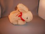 retro konijn Nicky toy bruin met rode strik en bruin/zwarte, Ophalen of Verzenden, Zo goed als nieuw, Konijn