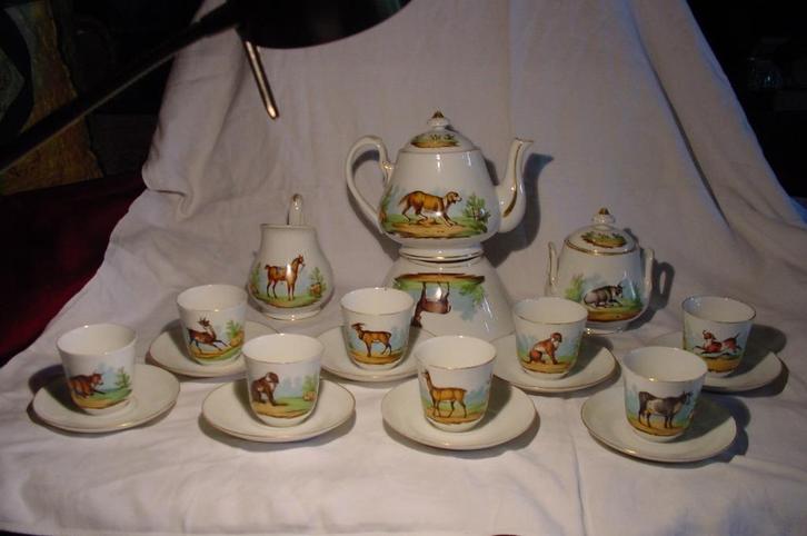 Antiek servies Handbeschilderd, Antiek en Kunst, Antiek | Servies compleet, Verzenden