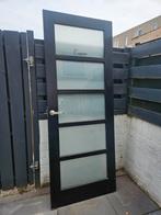 Stompe deur met melkglas, Ophalen, Gebruikt, 80 tot 100 cm, Binnendeur