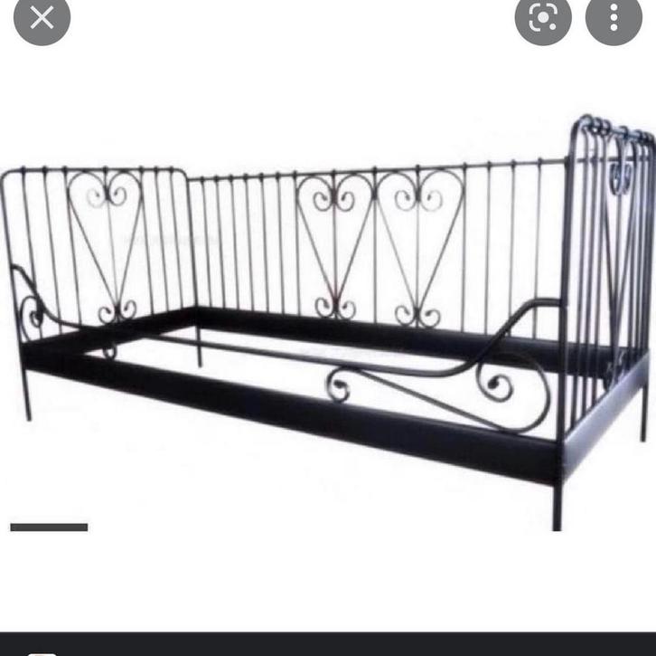 IKEA Meldal Bedframe - Metaal, Huis en Inrichting, Slaapkamer | Bedden, Gebruikt, Eenpersoons, 90 cm, 200 cm, Metaal, Zwart, Ophalen