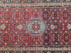 Handmade Persian wool Bidjar carpet runner red 87x302cm, Persian Perzisch vintage oosters hype, Crème, 200 cm of meer, Zo goed als nieuw