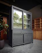 Antraciete Schoolkast | Greeploos | Buffetkast Teak #2080, Huis en Inrichting, Kasten | Buffetkasten, 200 cm of meer, 150 tot 200 cm