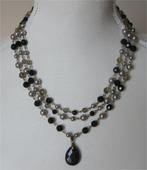 Vintage ketting, gitjes, bergkristal, parels, Ophalen of Verzenden, Zo goed als nieuw, Steen of Mineraal