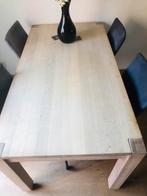 Licht eiken eettafel , 170x 90., Ophalen, Gebruikt, 50 tot 100 cm, Vijf personen of meer