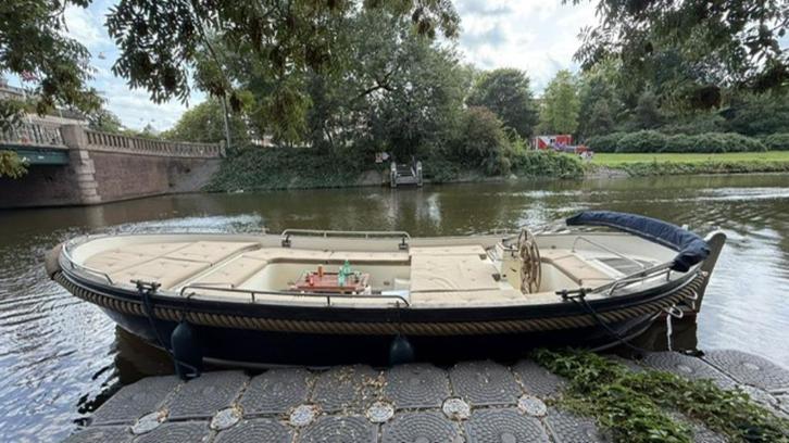Jan van Gent 8.20 met Vlondersteiger Amsterdam, Watersport en Boten, Sloepen, Gebruikt, 50 tot 70 pk, 6 meter of meer, Binnenboordmotor
