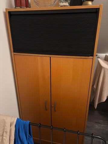 Kledingkast zwart + hout - 180x85 cm beschikbaar voor biedingen