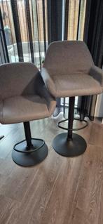 Set van 2 grijze barkrukken, Huis en Inrichting, Ophalen, Gebruikt, 60 tot 90 cm, 2 krukken