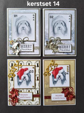 Set 14 Hangemaakte kerstkaarten beschikbaar voor biedingen