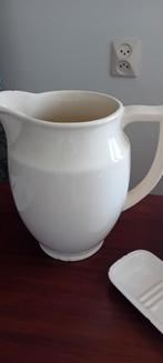 Ouderwets wastafelstel - kan, kom en zeepbakjes, Antiek en Kunst, Antiek | Keramiek en Aardewerk, Ophalen of Verzenden