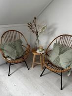 Rotan stoeltjes, Huis en Inrichting, Stoelen, Ophalen, Twee, Bruin, Riet of Rotan