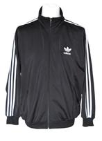 Vintage Adidas jack, trainingsjack, zwart, Mt. D7 / L, Maat 52/54 (L), Verzenden, Zwart, Zo goed als nieuw