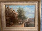 Hollands grachtengezicht, Antiek en Kunst, Kunst | Schilderijen | Klassiek, Ophalen of Verzenden