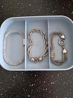 Armbandjes met strass, Sieraden, Tassen en Uiterlijk, Armbanden, Overige materialen, Ophalen of Verzenden, Zo goed als nieuw, Zilver